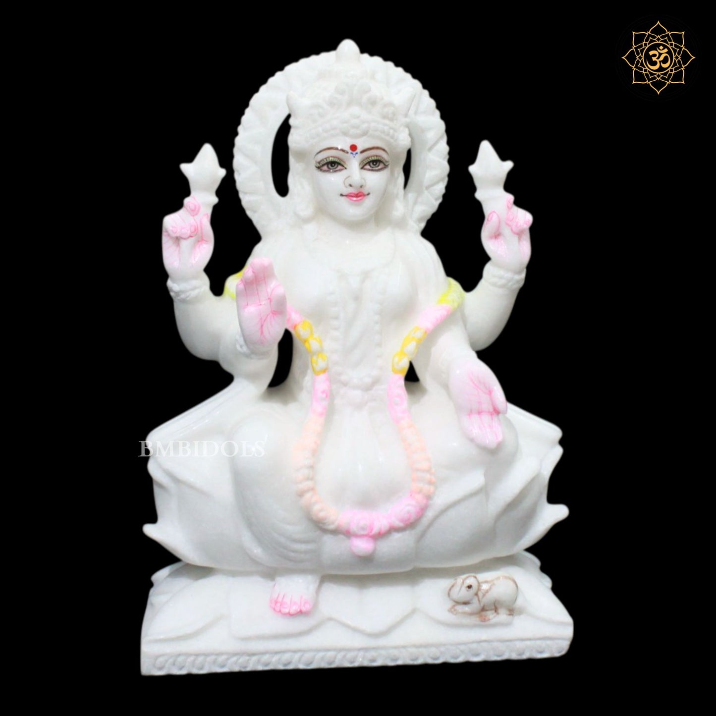White Ganesh Lakshmi Marble Murti for Home Mandirs in 10inch