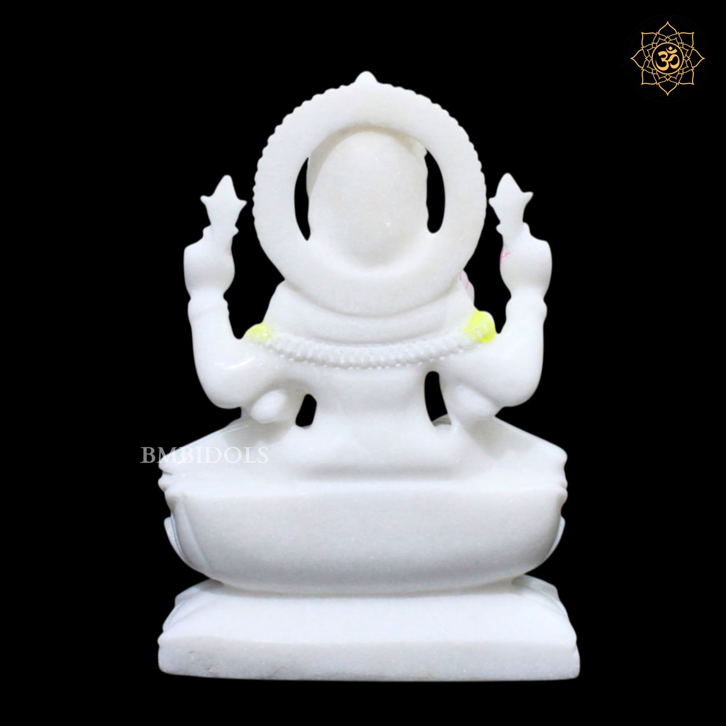 White Ganesh Lakshmi Marble Murti for Home Mandirs in 10inch