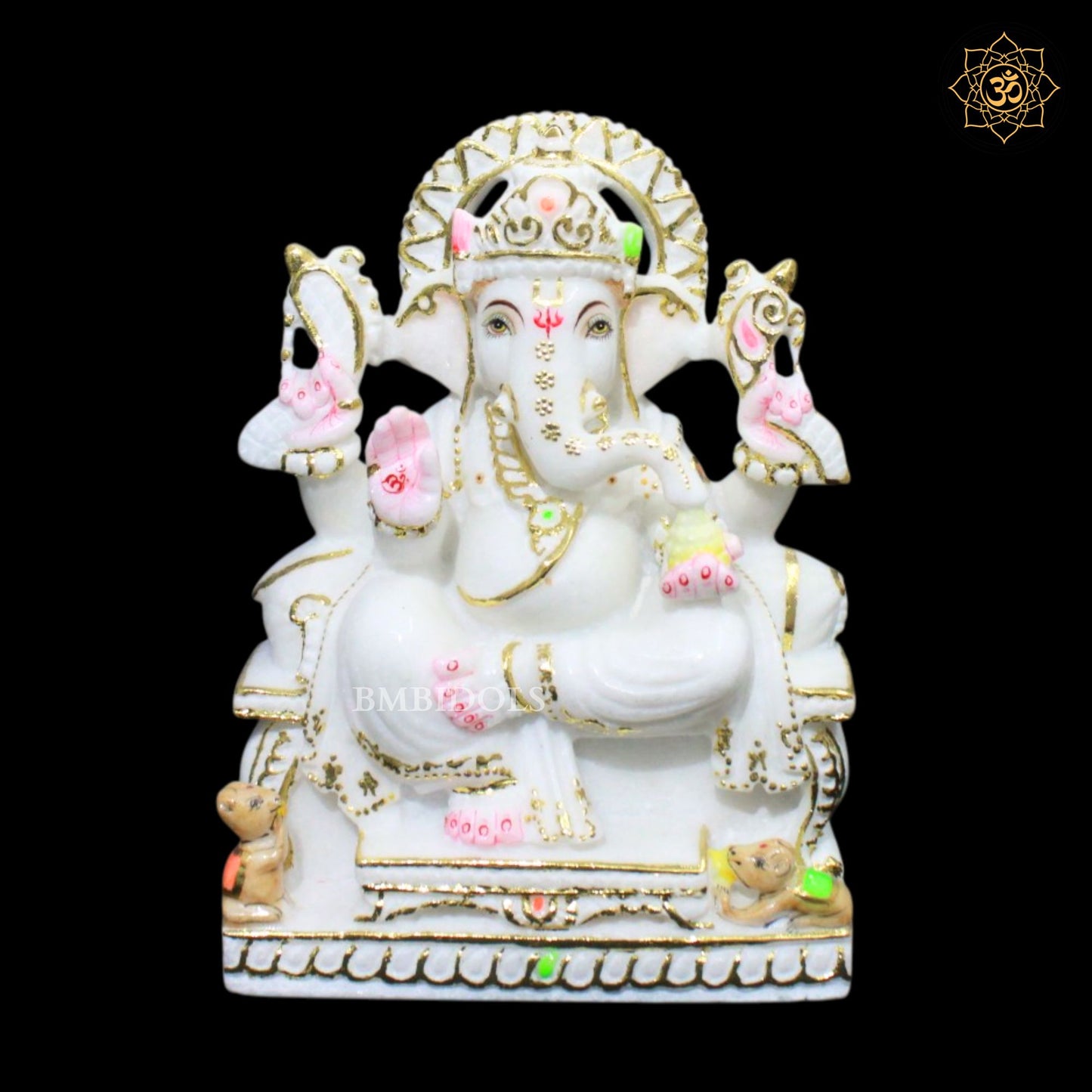 Ganpati Bappa Marble Murti in 9inches in Makrana Marble