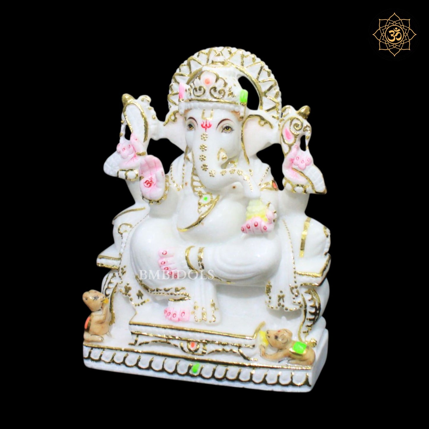 Ganpati Bappa Marble Murti in 9inches in Makrana Marble