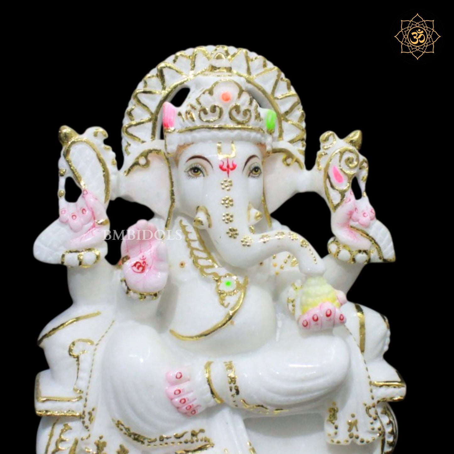 Ganpati Bappa Marble Murti in 9inches in Makrana Marble