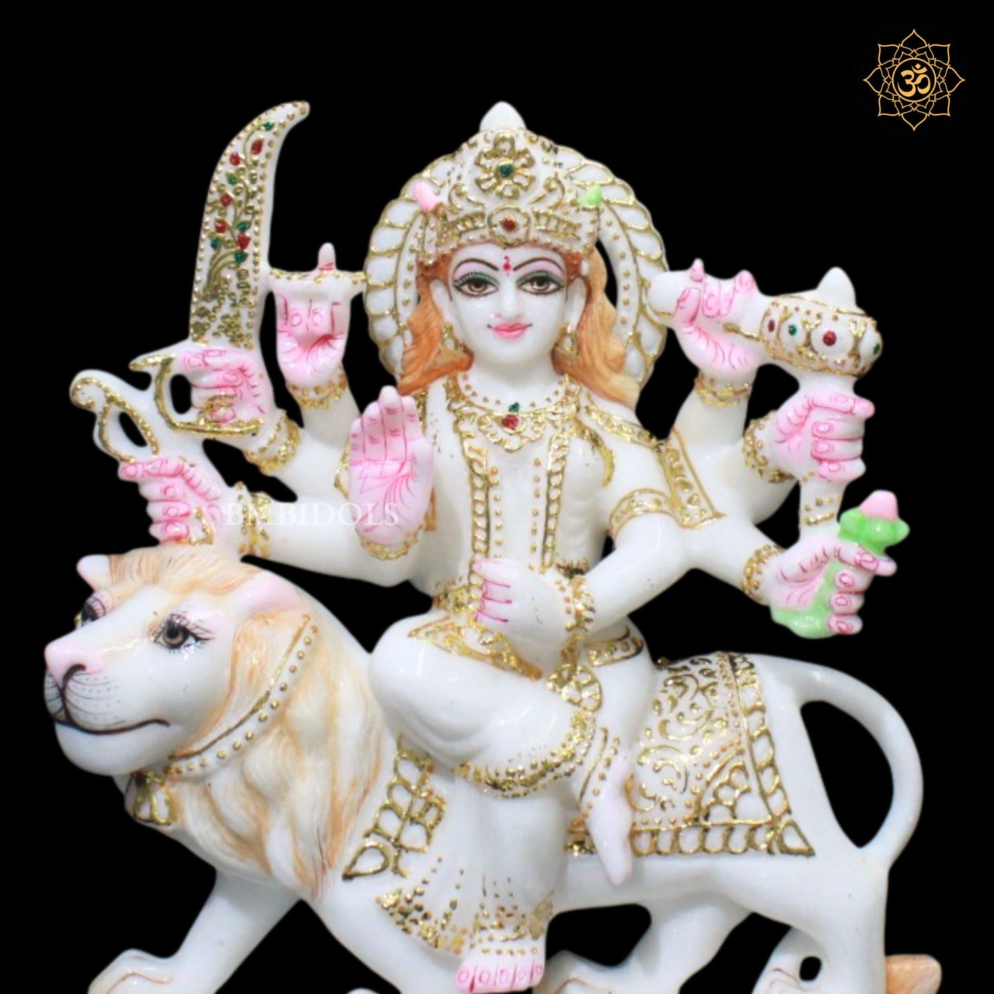 Marble Durga Mata Statue for Ghar Mandirs in 1feet