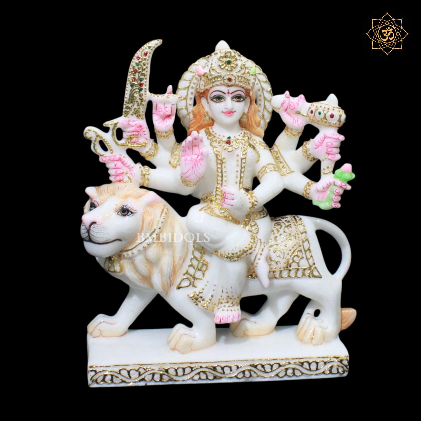 Marble Durga Mata Statue for Ghar Mandirs in 1feet