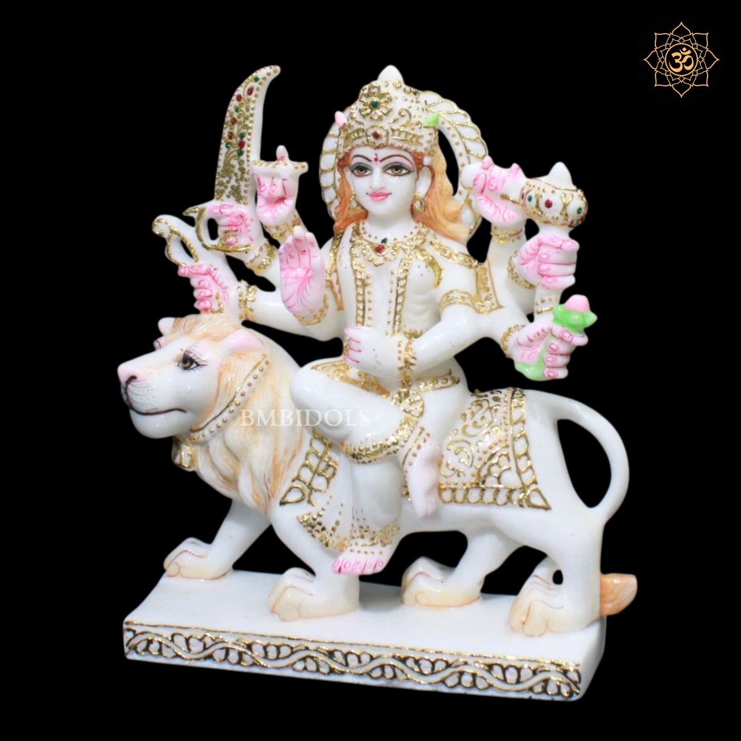 Marble Durga Mata Statue for Ghar Mandirs in 1feet