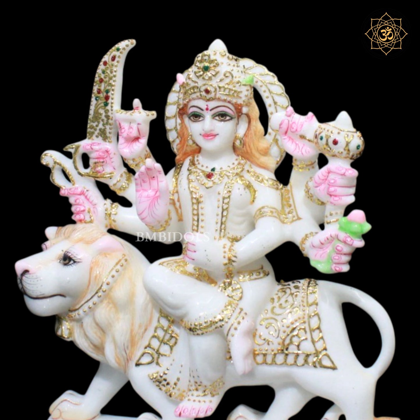 Marble Durga Mata Statue for Ghar Mandirs in 1feet