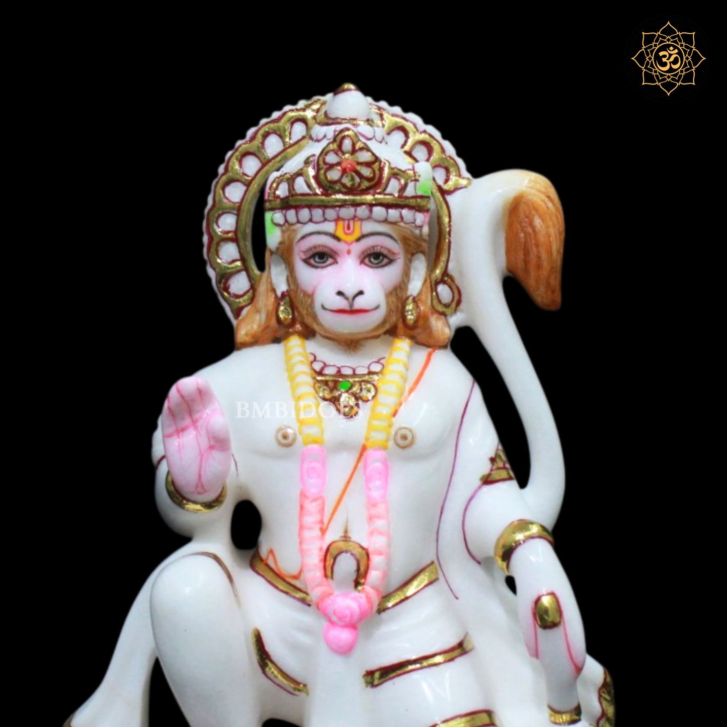 Marble Hanuman Ji Statue in 7inches for Ghar mandirs