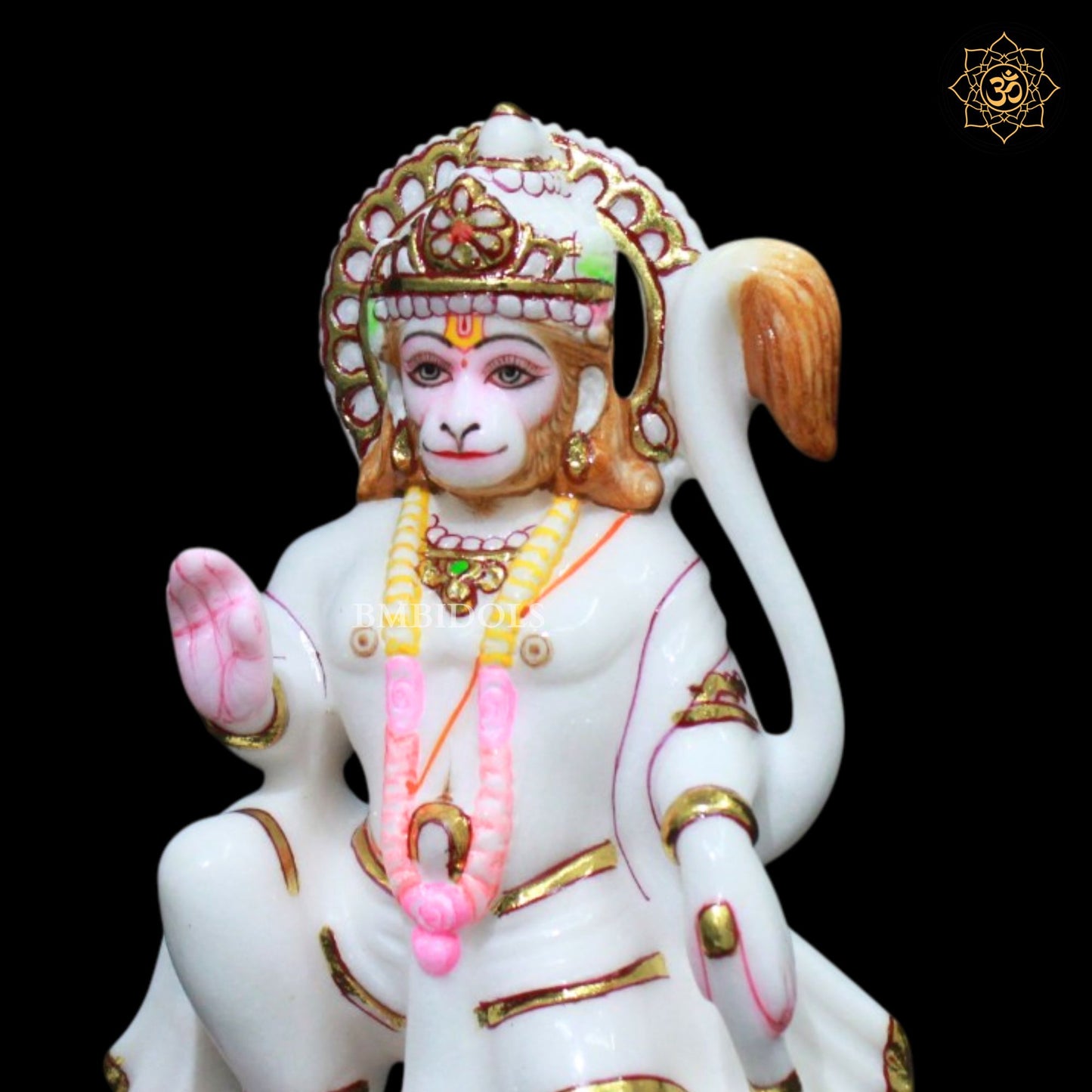 Marble Hanuman Ji Statue in 7inches for Ghar mandirs