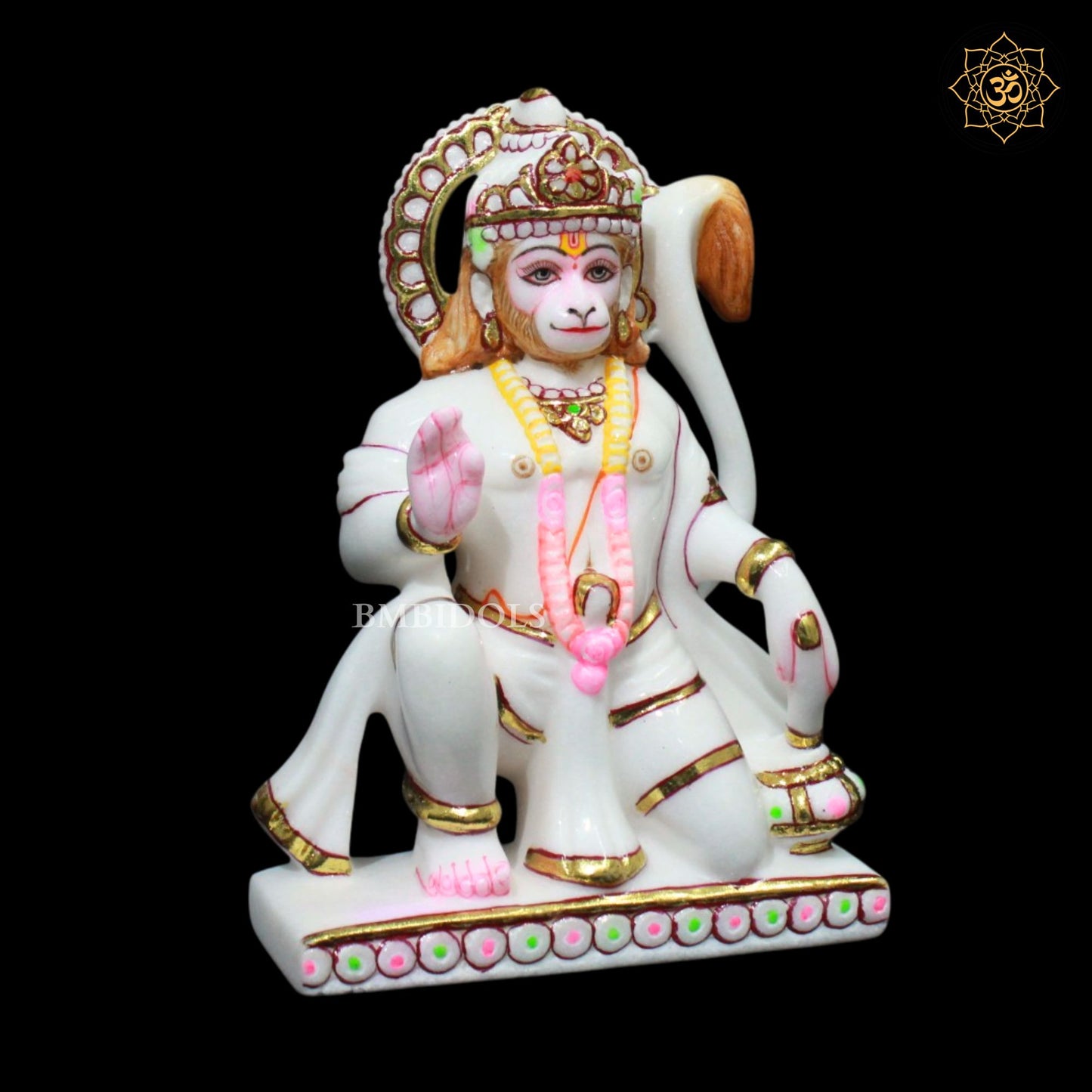 Marble Hanuman Ji Statue in 7inches for Ghar mandirs