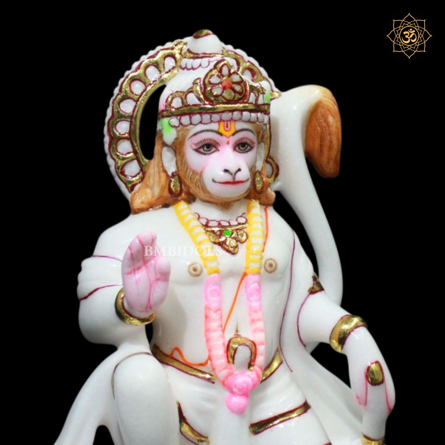 Marble Hanuman Ji Statue in 7inches for Ghar mandirs