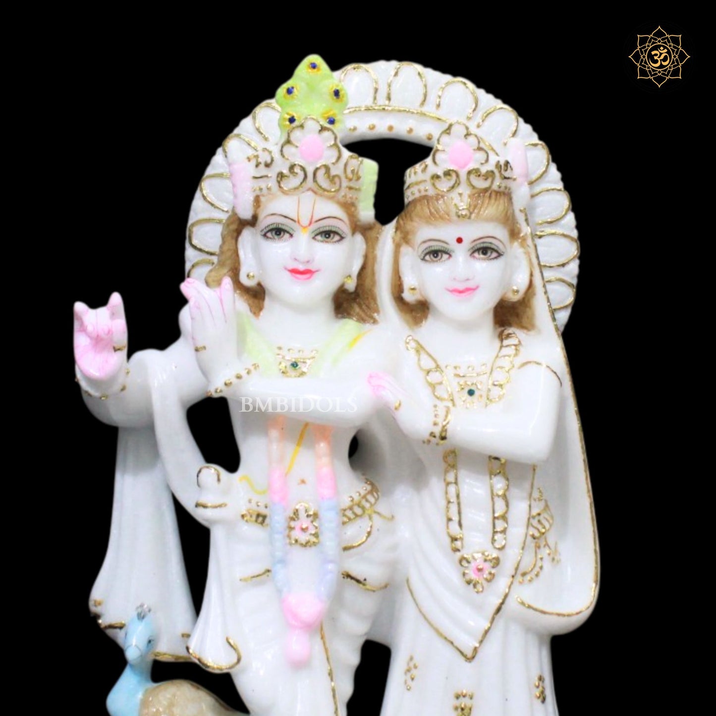 12inches Radha Krishna Marble Murti in 1feet for Pooja and Decorations