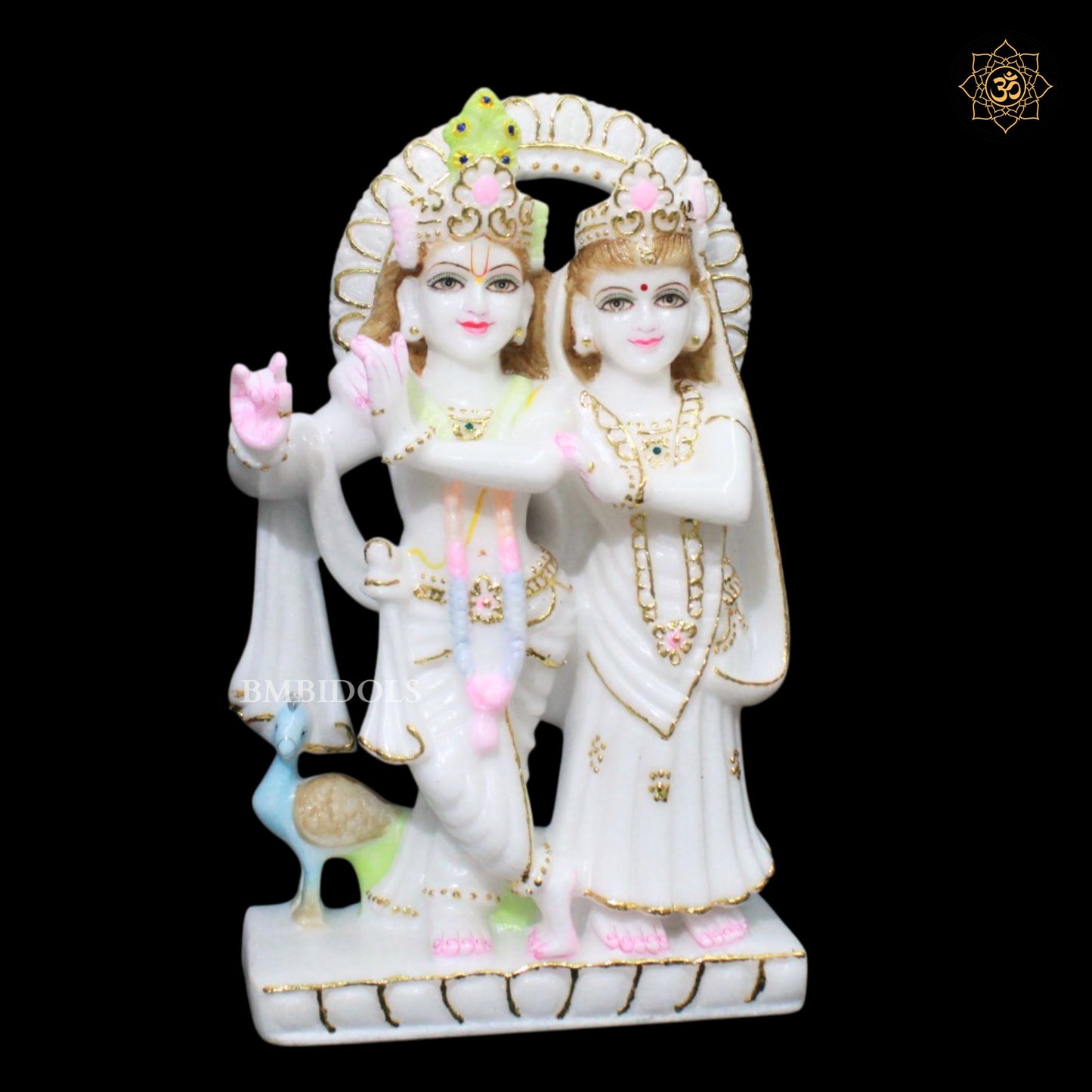 12inches Radha Krishna Marble Murti in 1feet for Pooja and Decorations