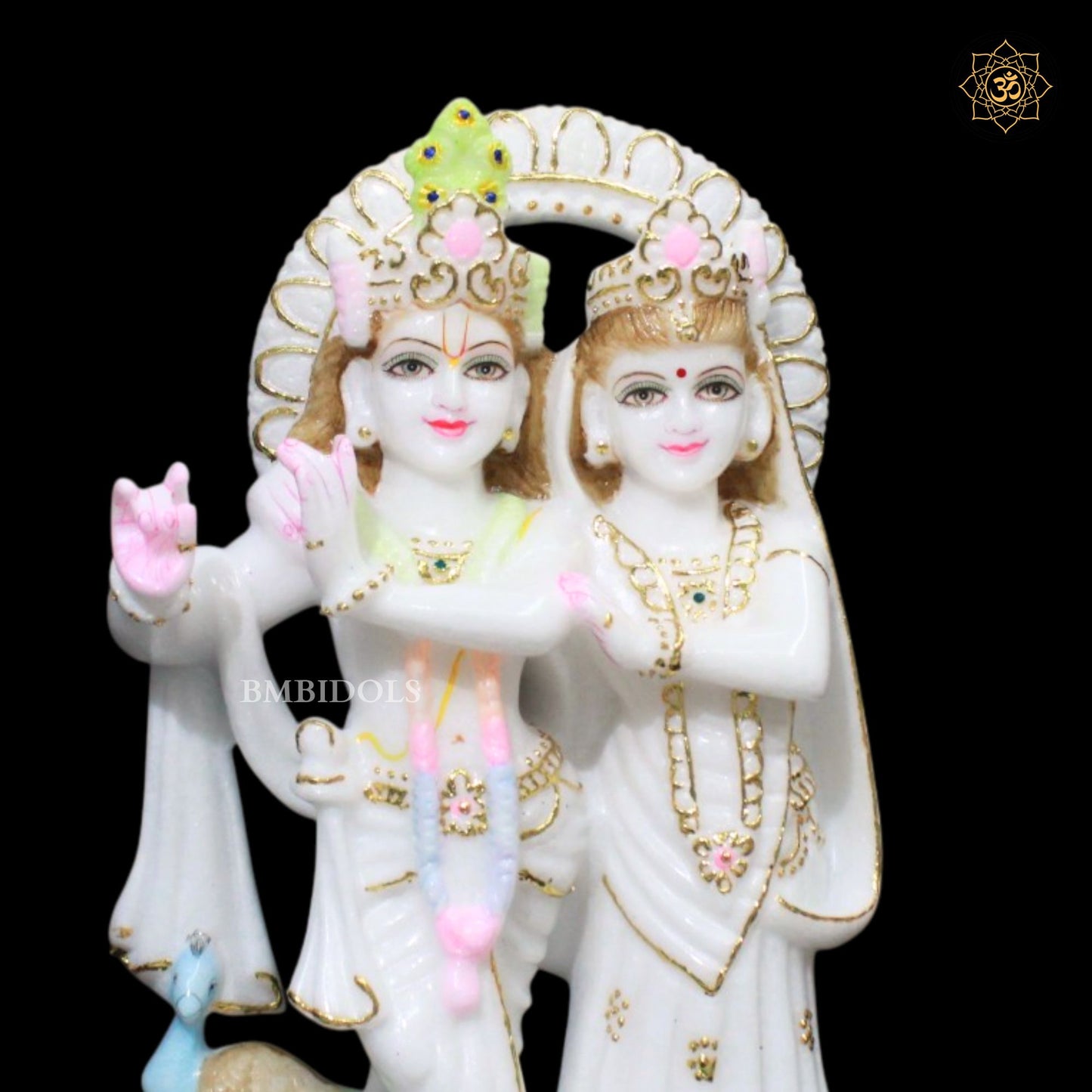 12inches Radha Krishna Marble Murti in 1feet for Pooja and Decorations