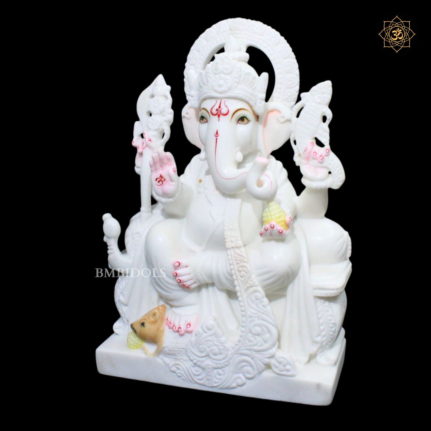 18inch Antique Ganesh Marble Murti with Special Design
