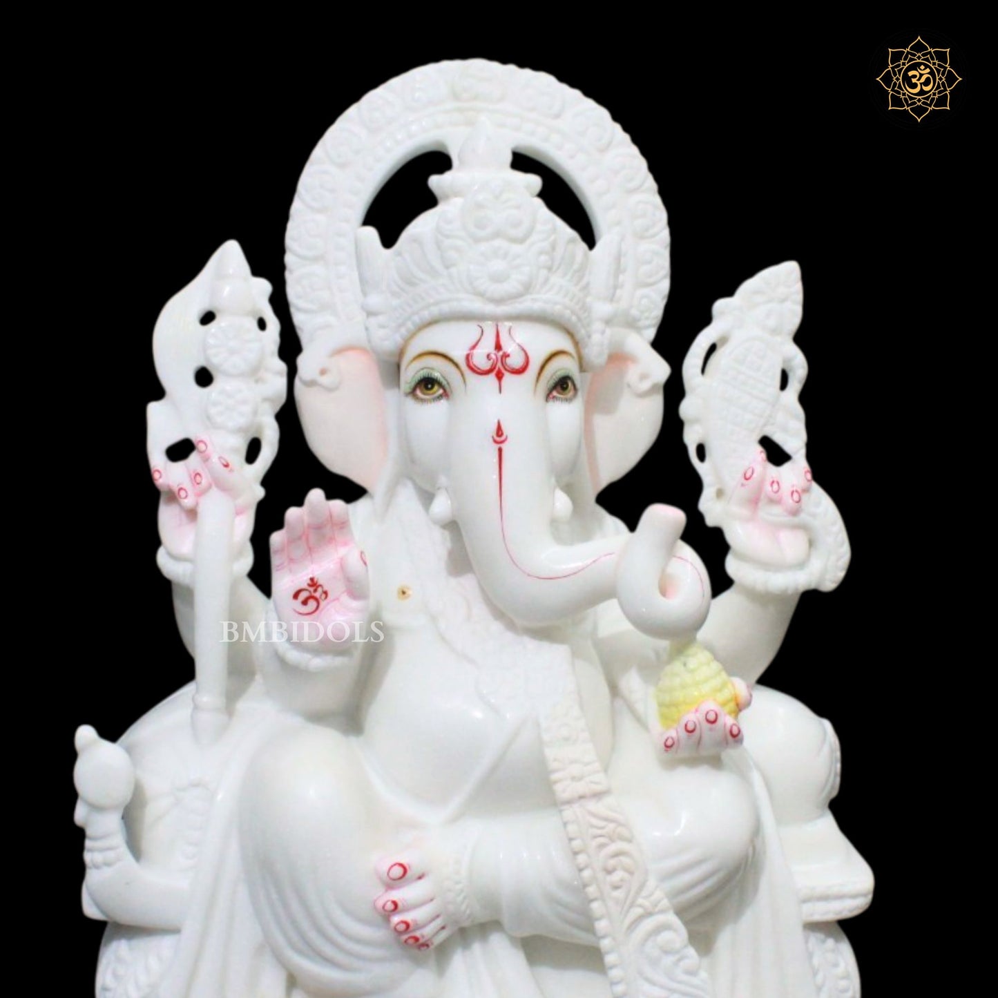 18inch Antique Ganesh Marble Murti with Special Design