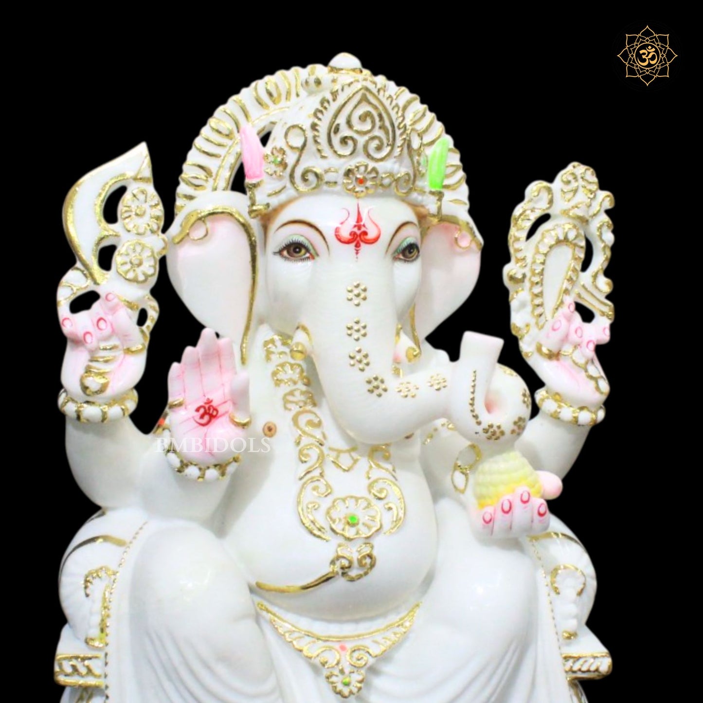 Antique Marble Ganesh Bhagwan Murti in 18inches Makrana Marble