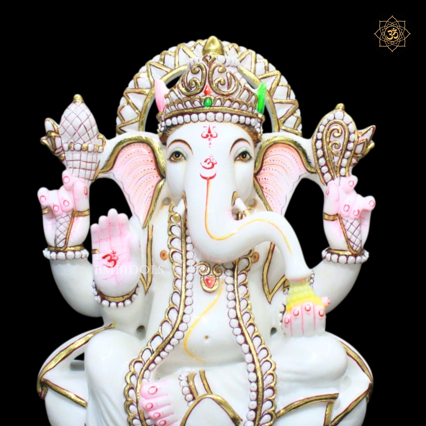 15inches Ganesh Marble Idol in Makrana Marble