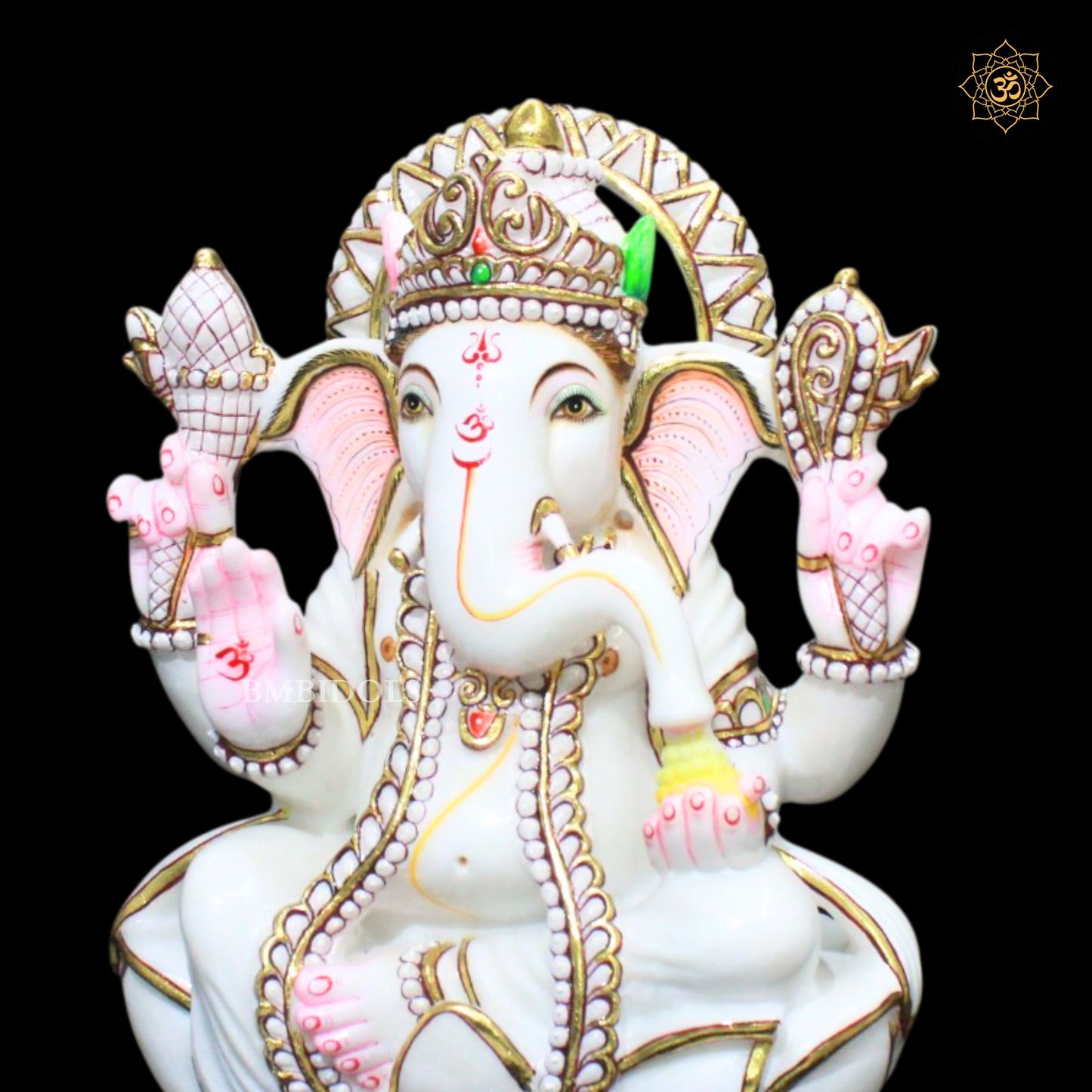 15inches Ganesh Marble Idol in Makrana Marble