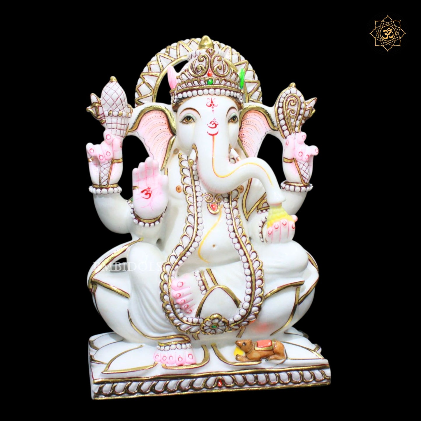 15inches Ganesh Marble Idol in Makrana Marble