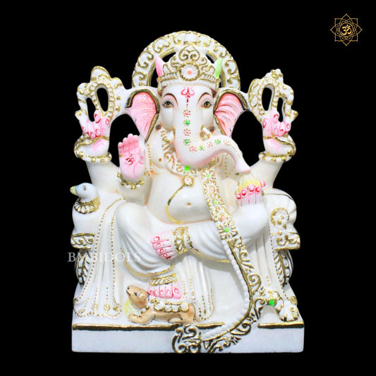 Ganesh Bhagwan Murti in Makrana Marble in 1feet