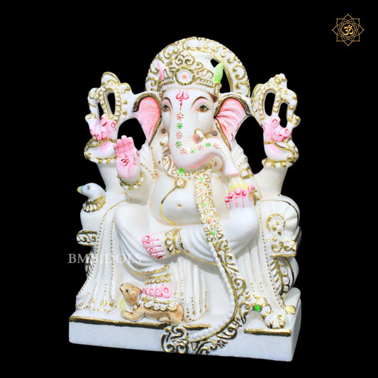Ganesh Bhagwan Murti in Makrana Marble in 1feet