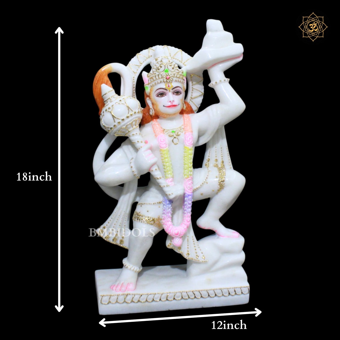 18inch Bhagwan Veer Hanuman Murti in Makrana Marble