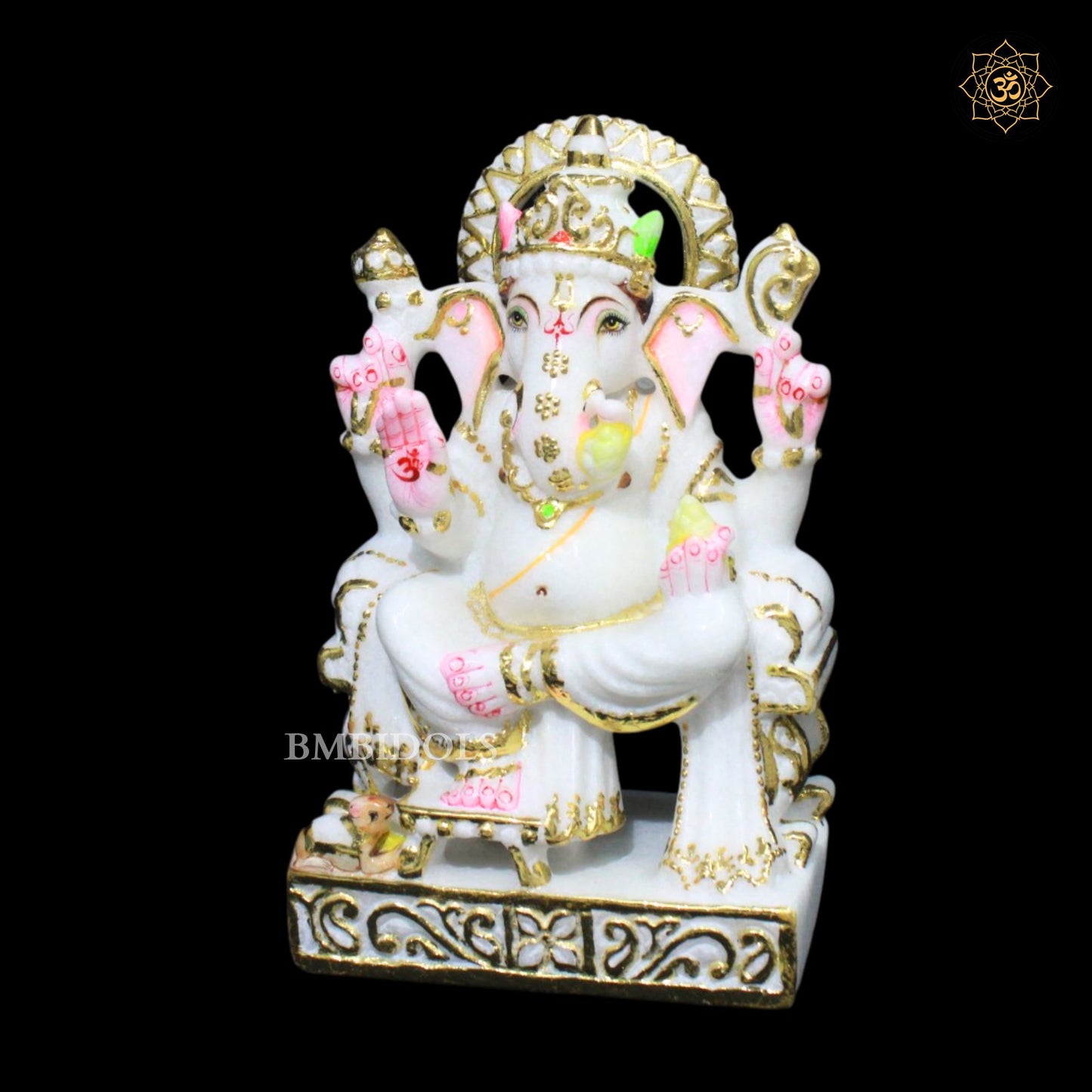 9inch Ganesh Bhagwan Marble Murti in Makrana Marble