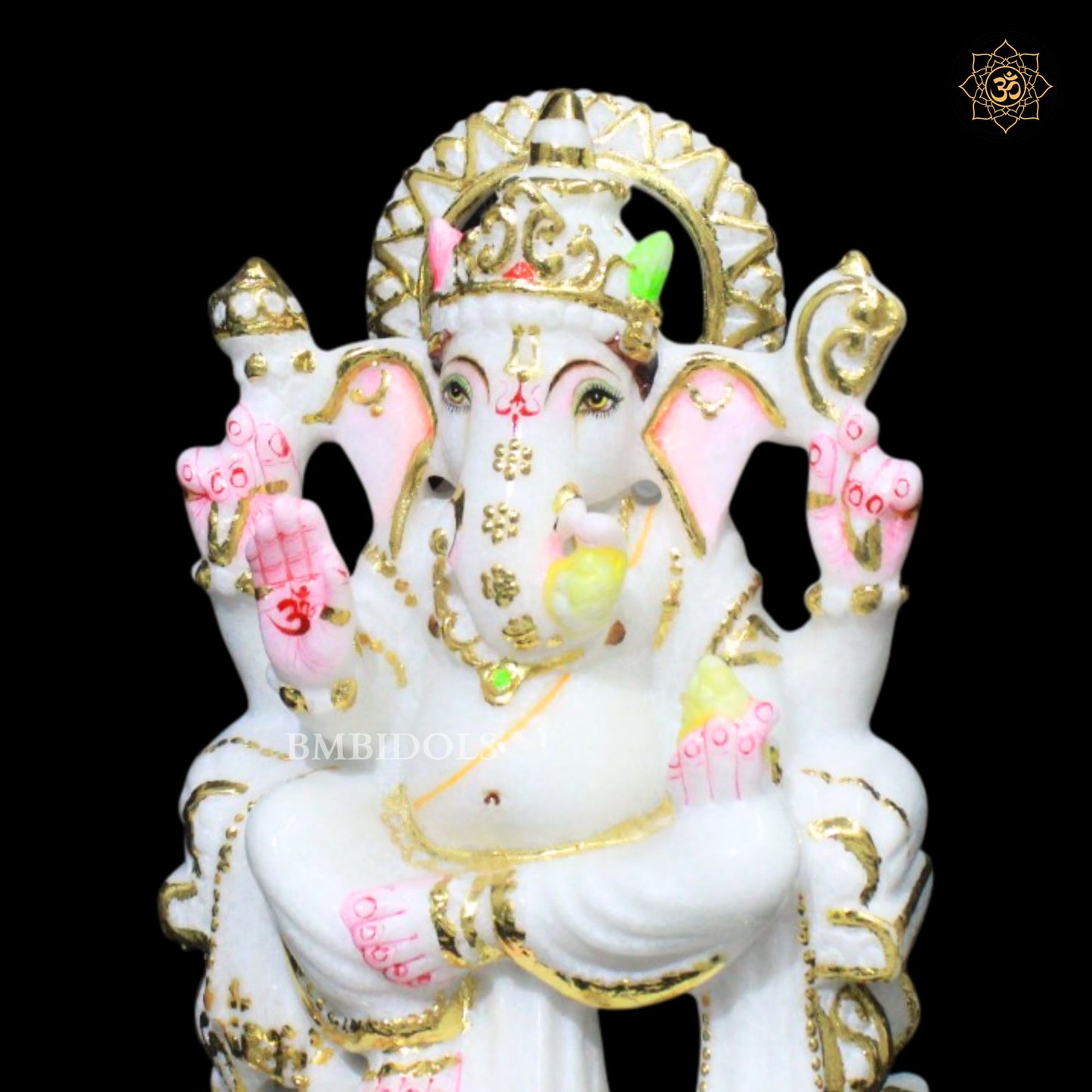9inch Ganesh Bhagwan Marble Murti in Makrana Marble
