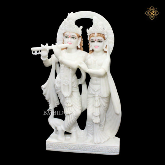 Jugal Radha Krishna Bhagwan Marble Murti in 25inches in Makrana Marble