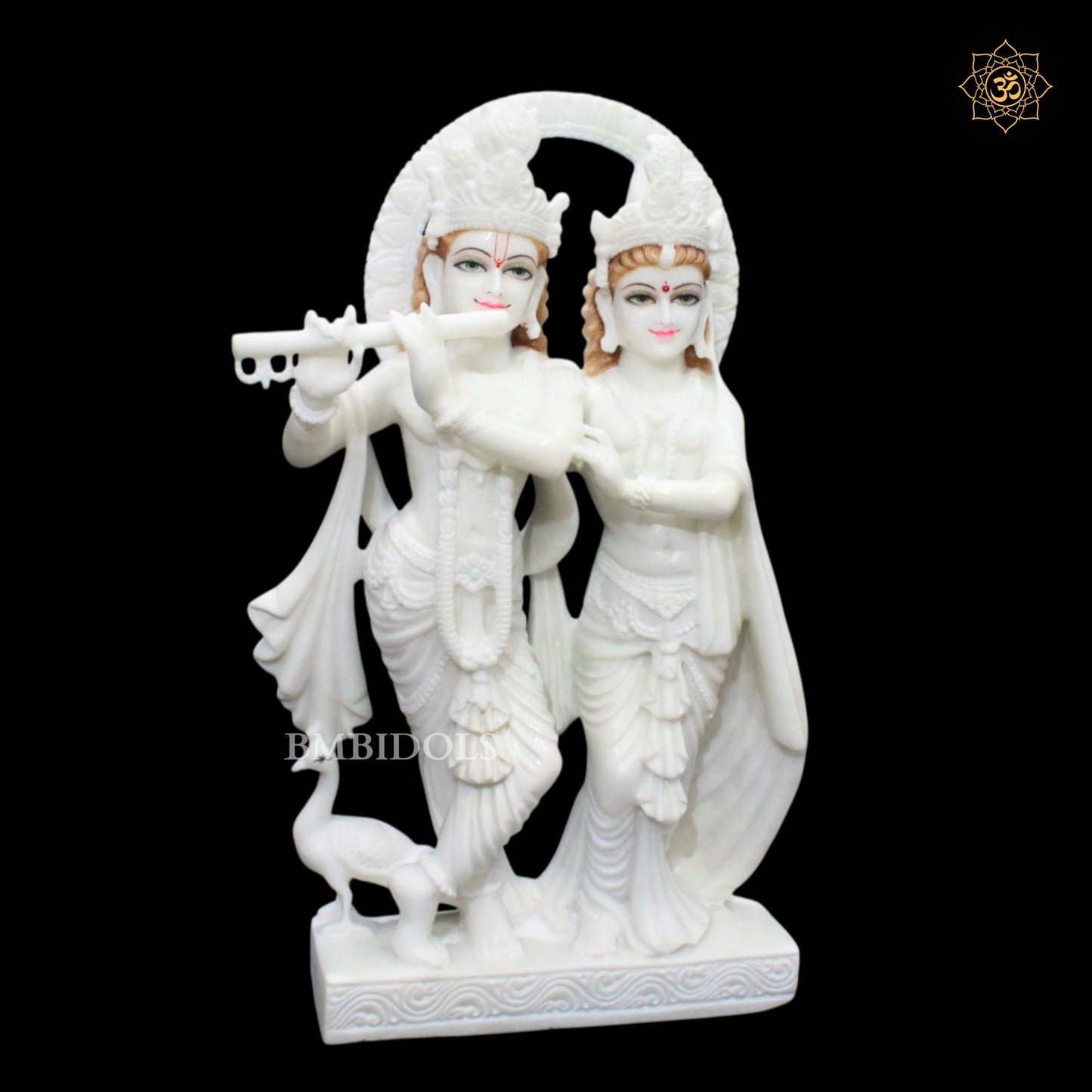 Jugal Radha Krishna Bhagwan Marble Murti in 25inches in Makrana Marble