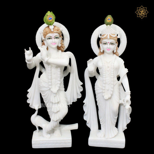 Radha Krishna Marble Statue in 27inches in Makrana Marble