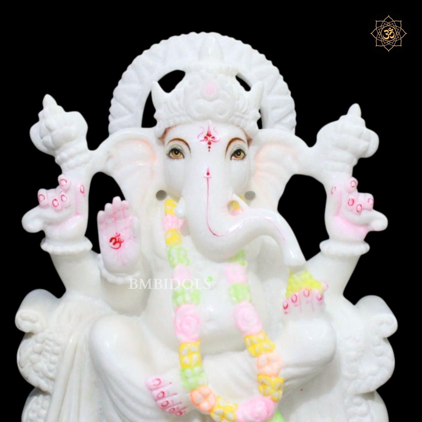1feet White Ganesh Bhagwan Murti in Makrana Marble