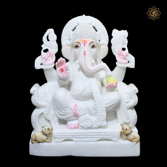 Ganesh Bhagwan Marble Statue in 12inches