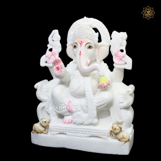 Ganesh Bhagwan Marble Statue in 12inches