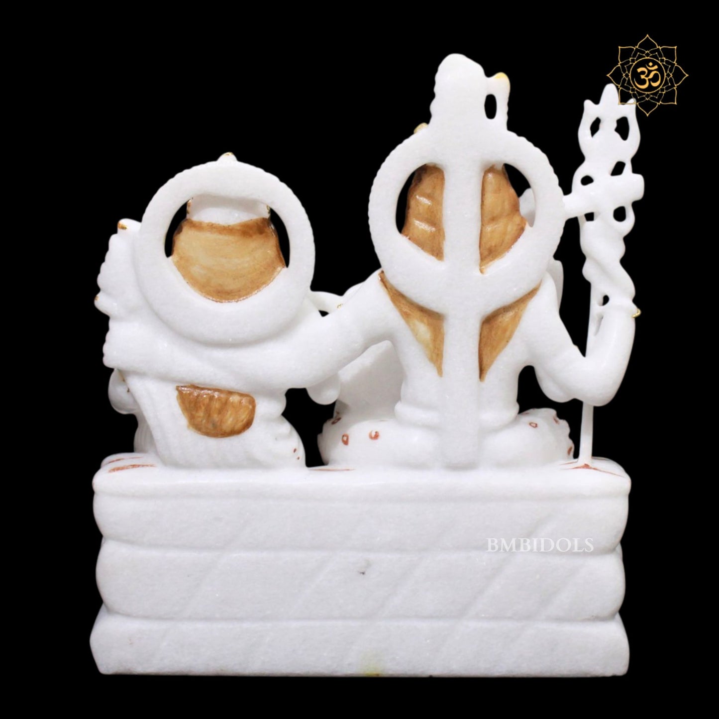 Shiv Parivar Marble Murti for Homes in 9inches with Ganesh and Kartikeya