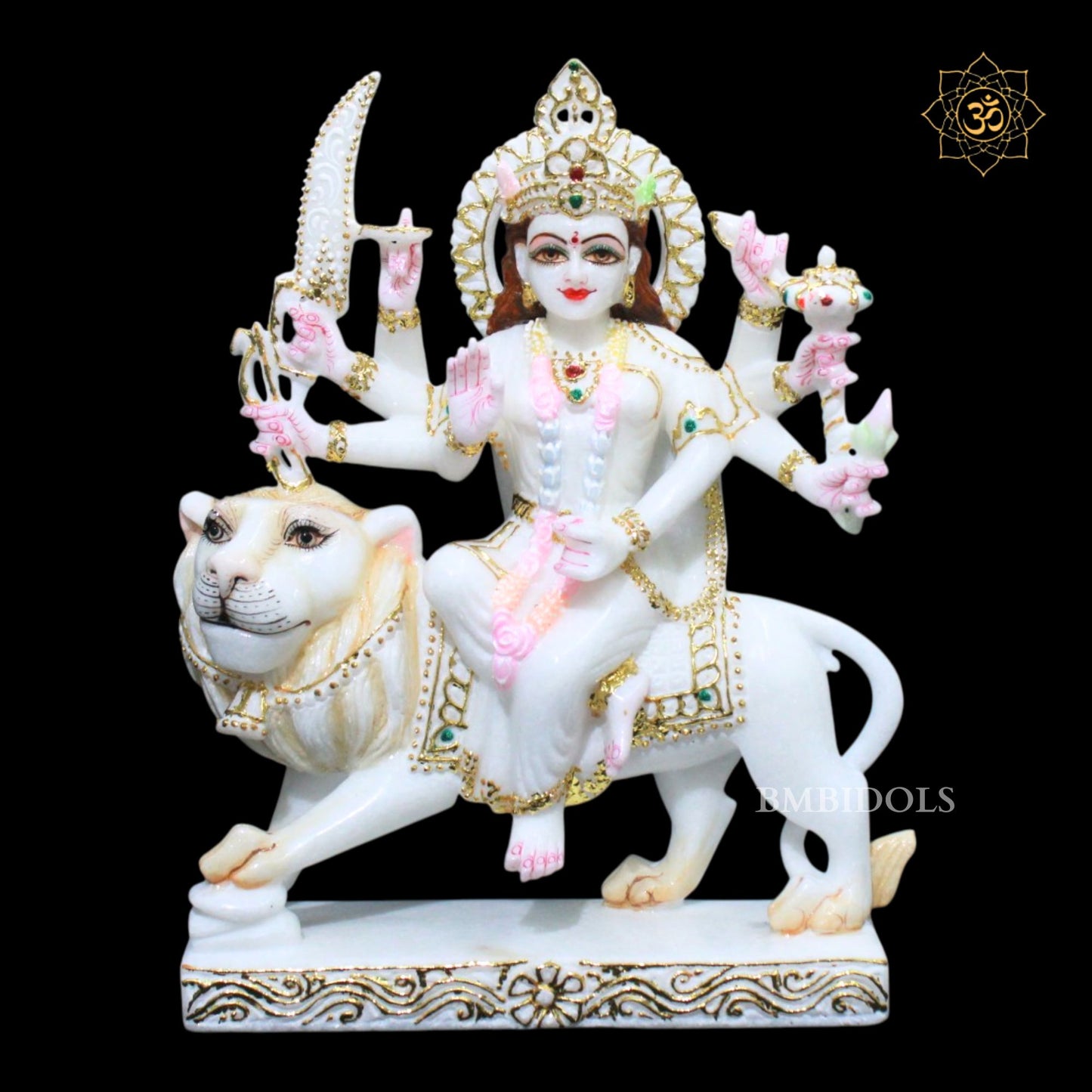 Durga Marble Statue for Homes and Temples in White Marble