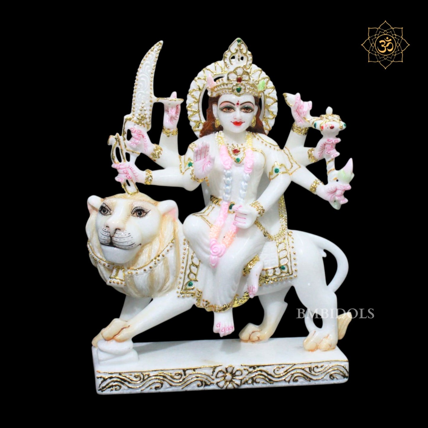 Durga Marble Statue for Homes and Temples in White Marble