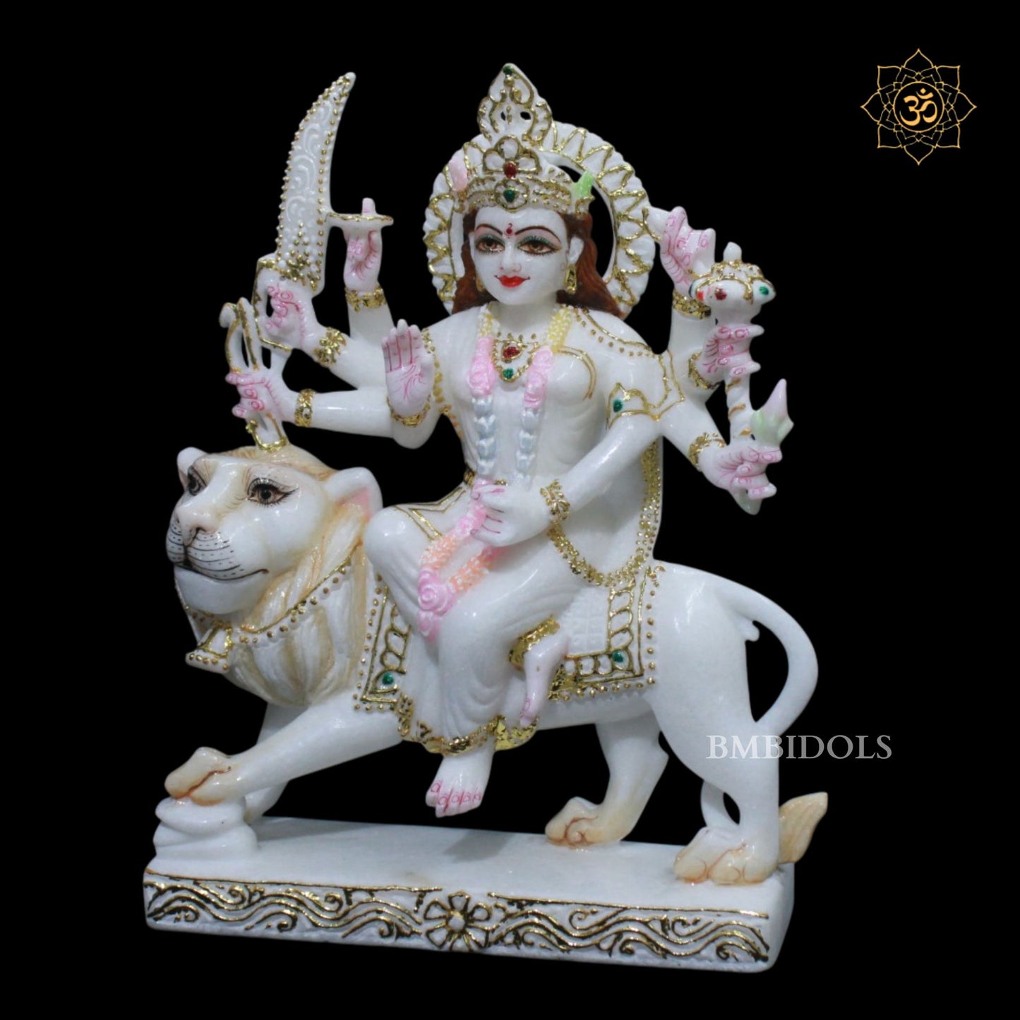 Durga Marble Statue for Homes and Temples in White Marble