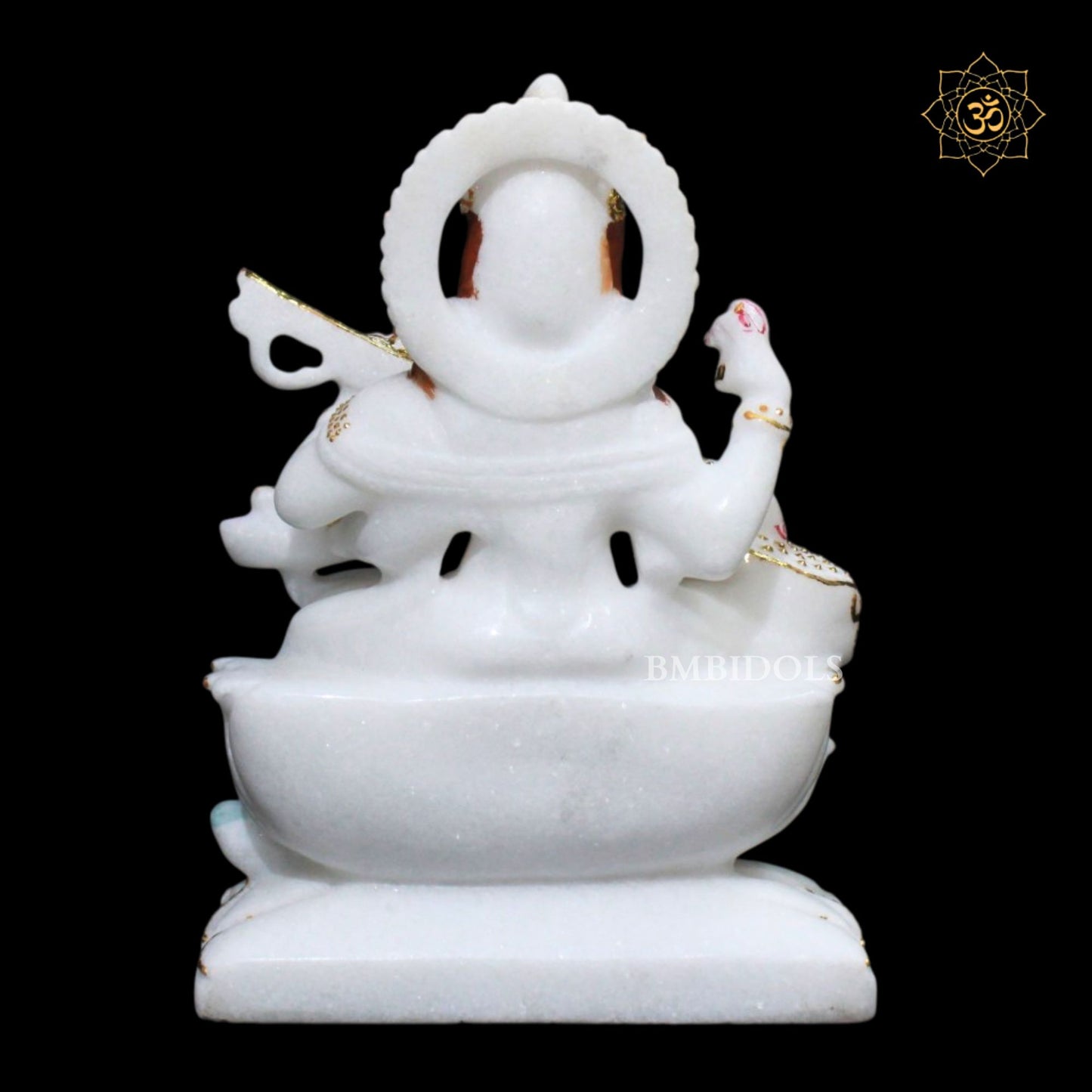 Marble Saraswati Maa Murti in 9inches for Ghar Mandirs