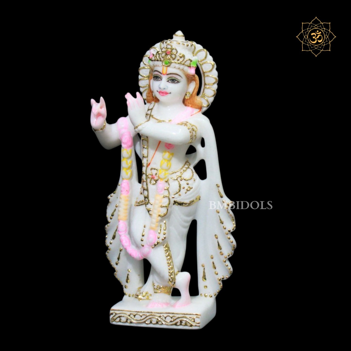 Radha Krishna Marble Idol for Ghar Mandirs in 9inches