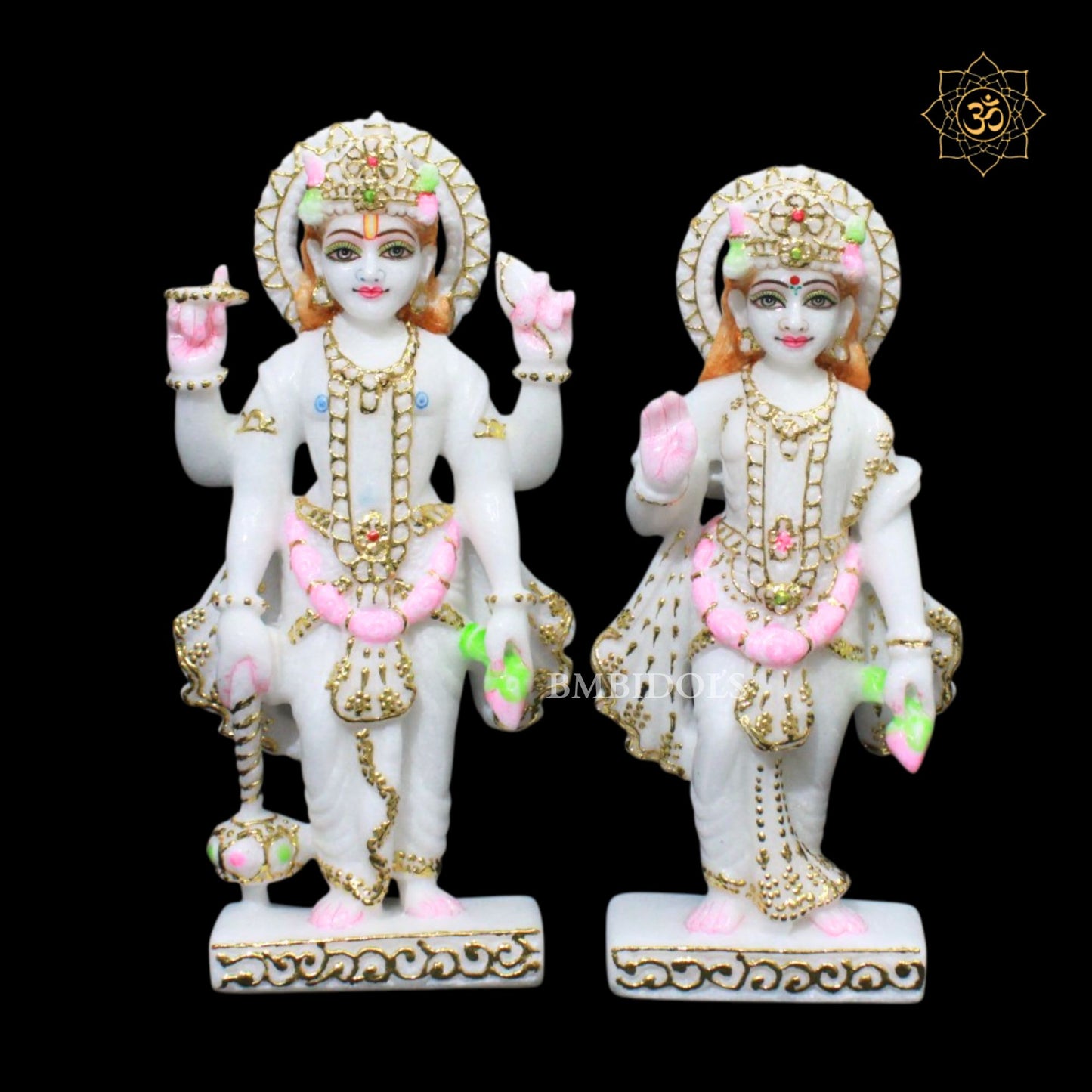 Lakshmi Narayan Marble Murti in 9inches for Homes and Temples