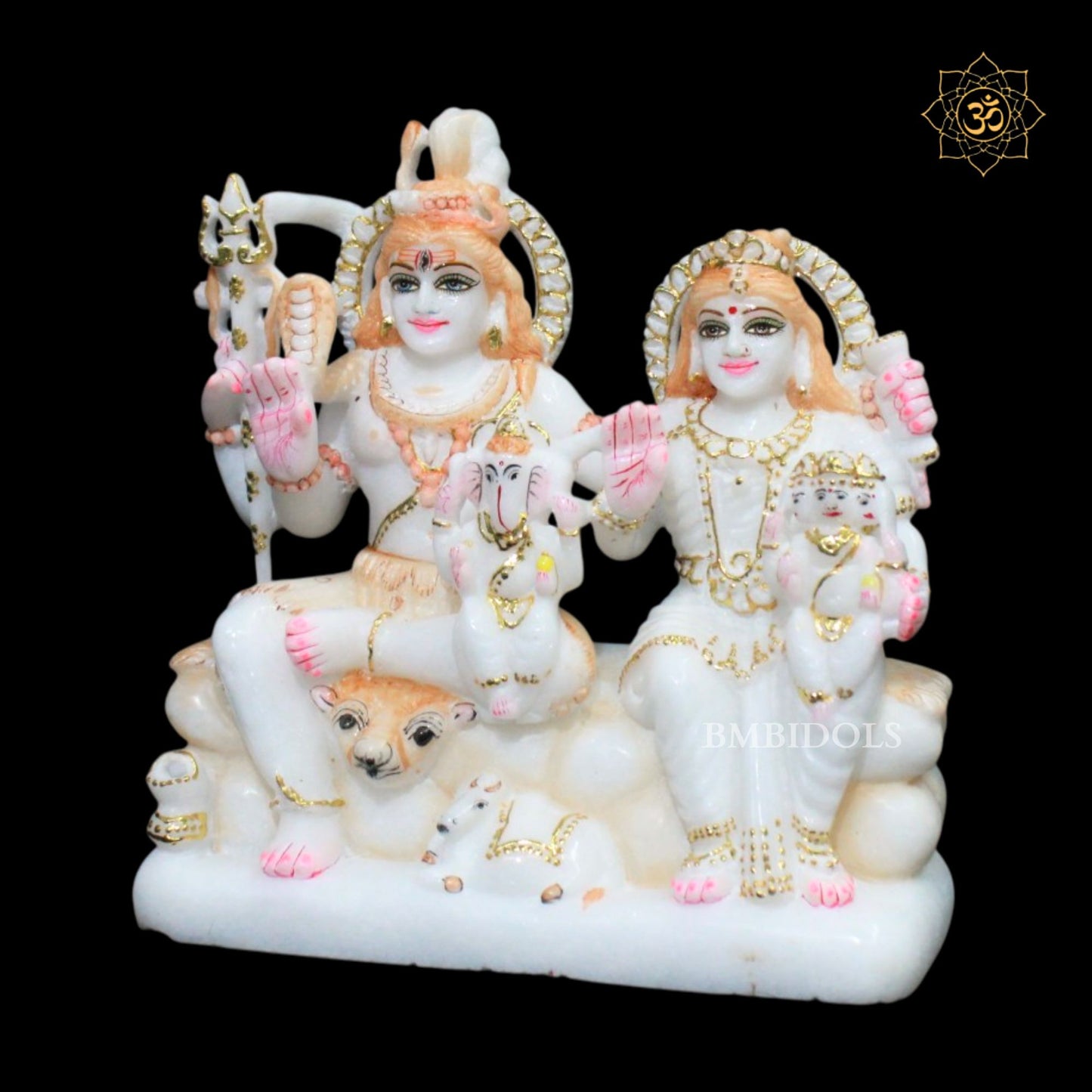 Shiv Parivar Marble Statue in 9inches made in Makrana Marble