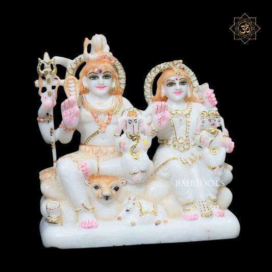 Shiv Parivar Marble Statue in 9inches made in Makrana Marble