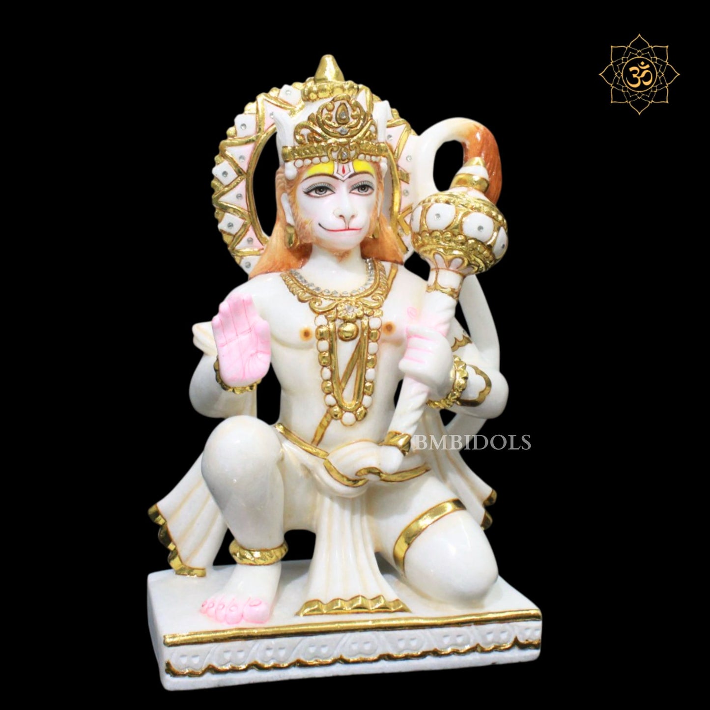 Ashirwad Hanuman Marble Statue in 15inches