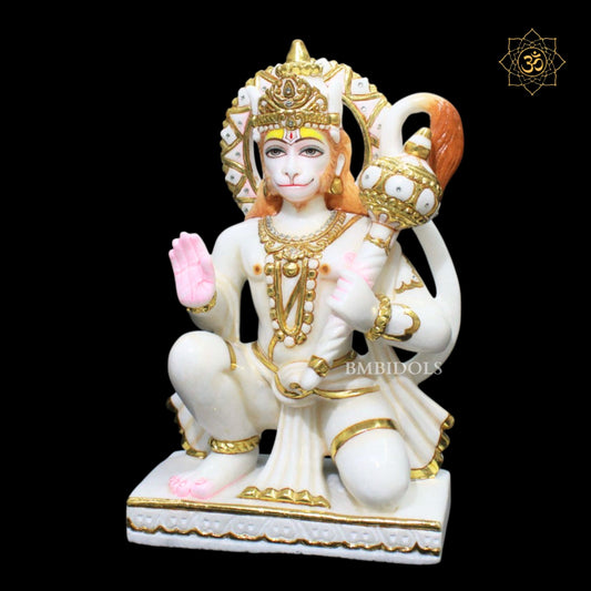 Ashirwad Hanuman Marble Statue in 15inches