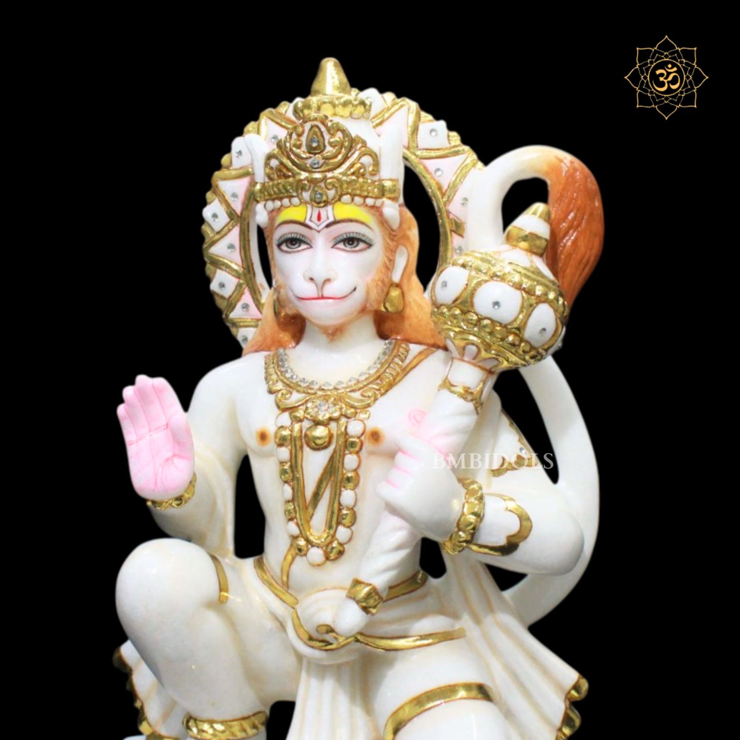 Ashirwad Hanuman Marble Statue in 15inches