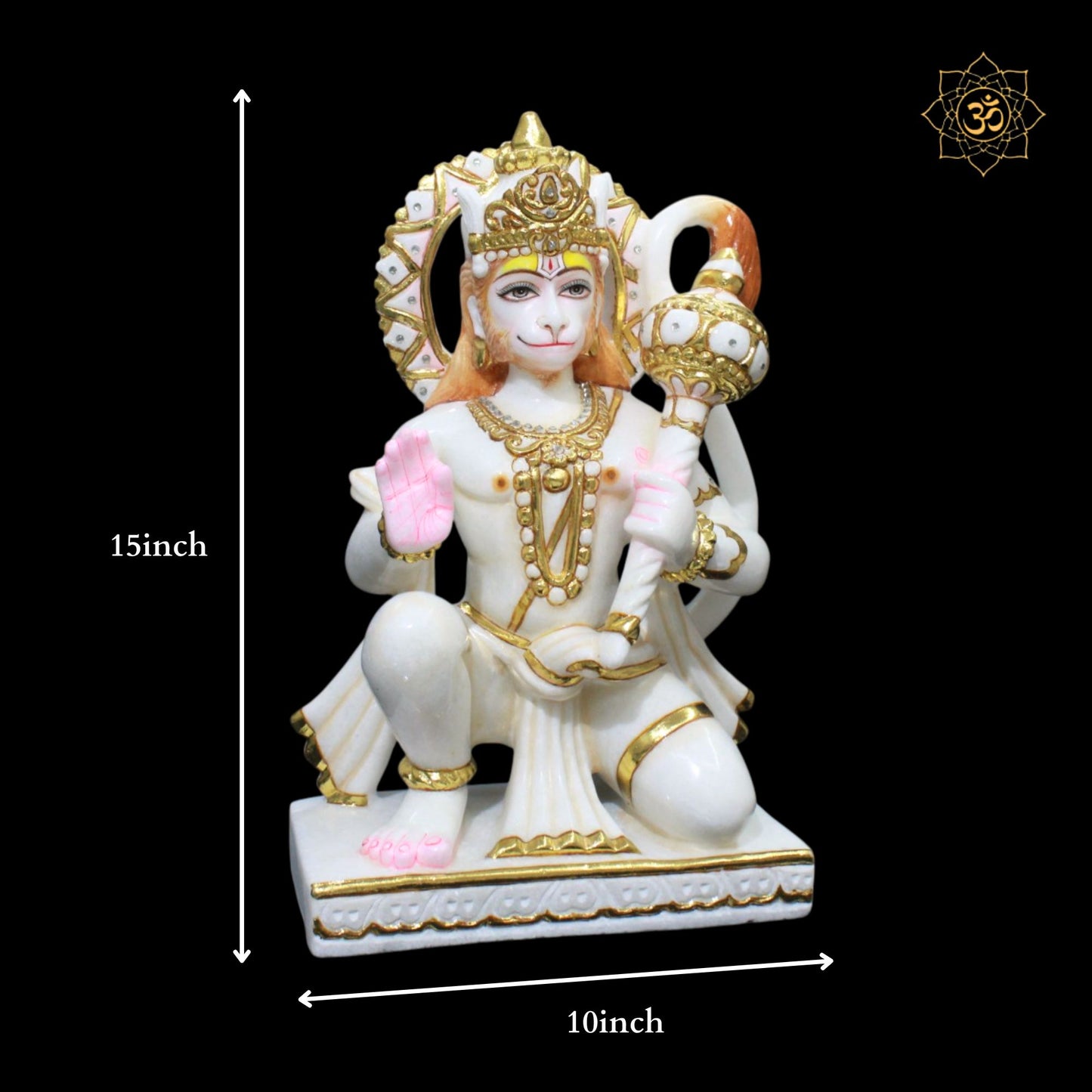 Ashirwad Hanuman Marble Statue in 15inches