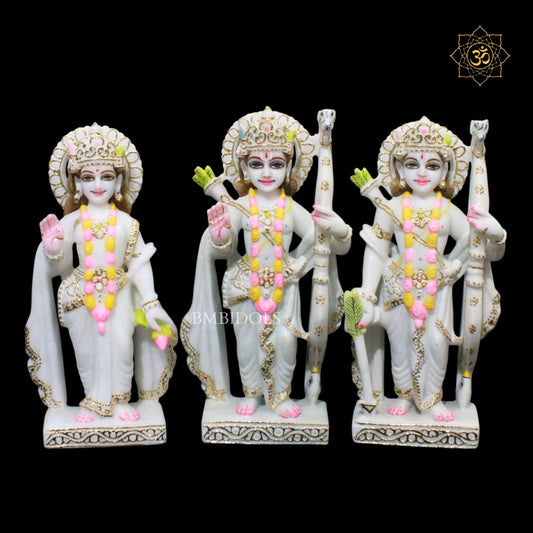 Ram Darbar Marble Murti in 12inches for Ghar Mandirs