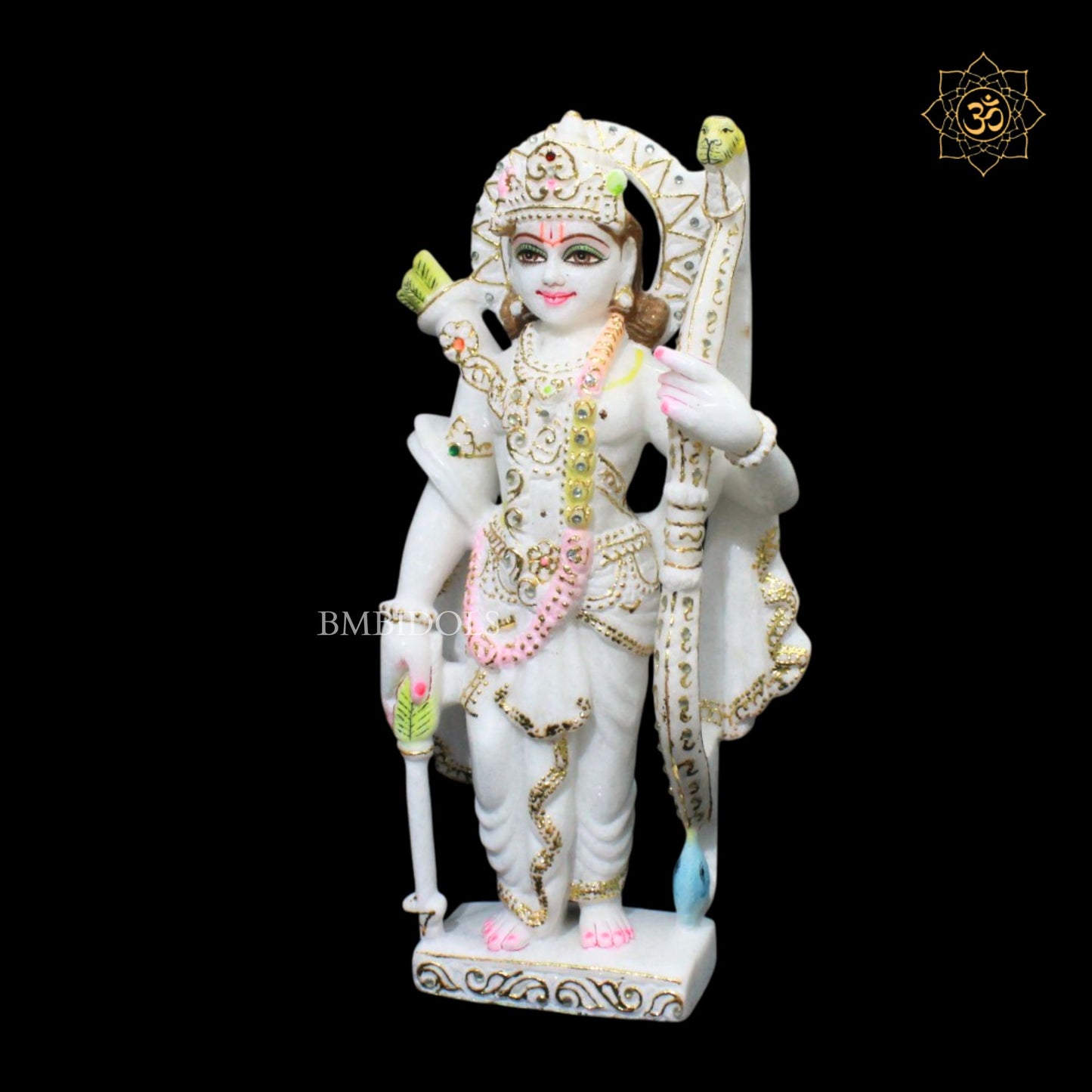 15inch Ram Darbar Marble Statue with Ram, Lakshman, Sita & Hanuman