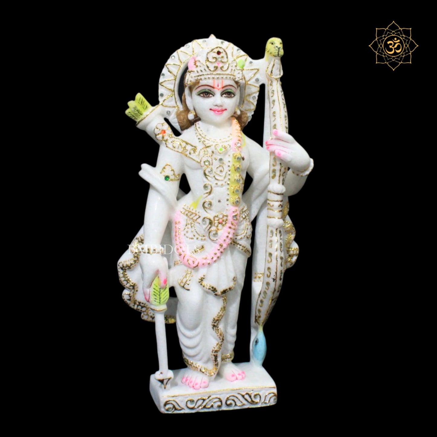15inch Ram Darbar Marble Statue with Ram, Lakshman, Sita & Hanuman
