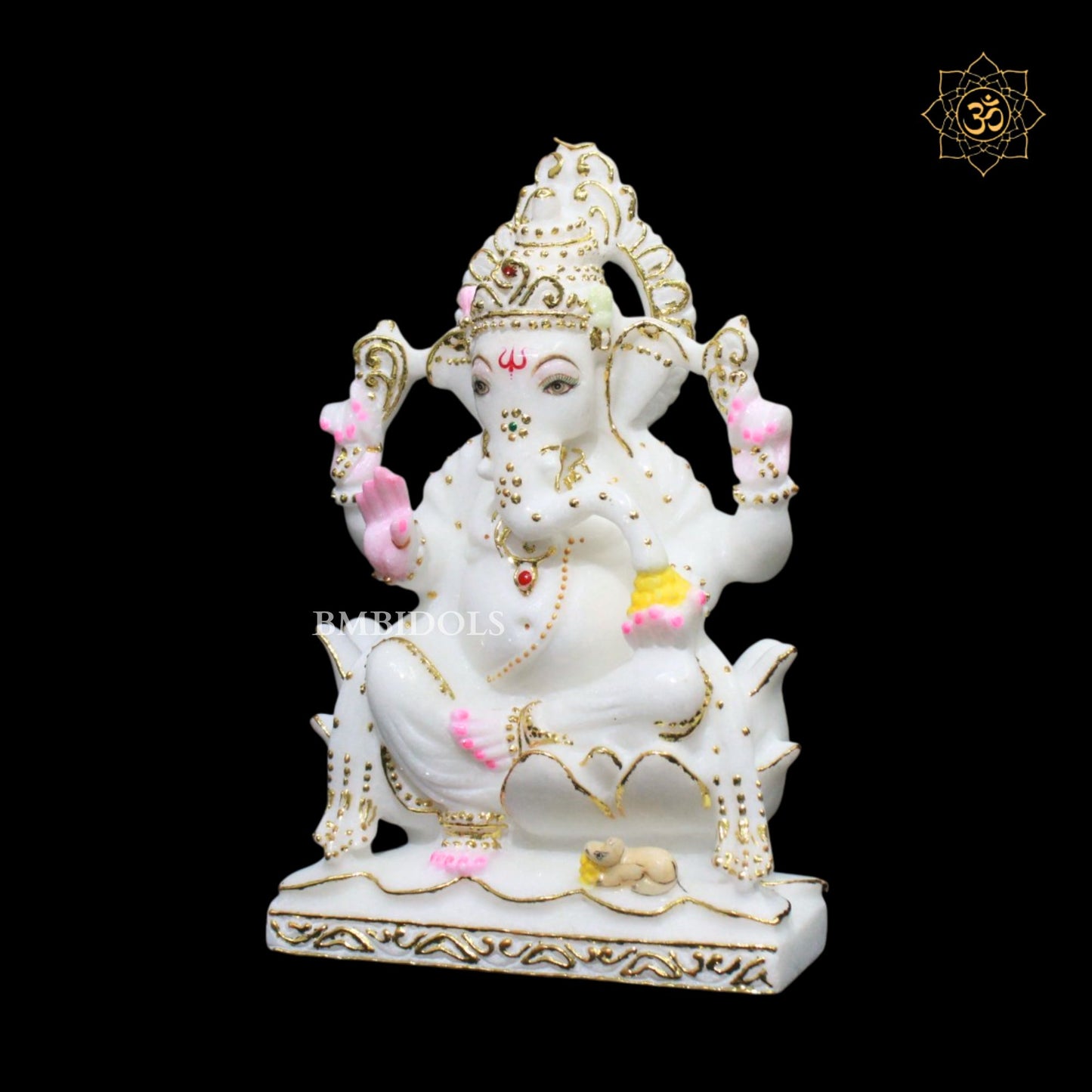 Ganesh Lakshmi Marble Murti in 9inches
